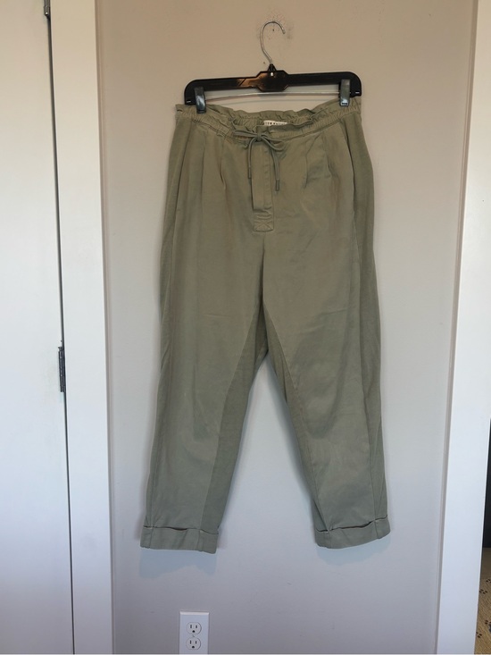 Alice + Olivia Pants - Alice + Olivia Olive Drawstring Paperbag Chinos